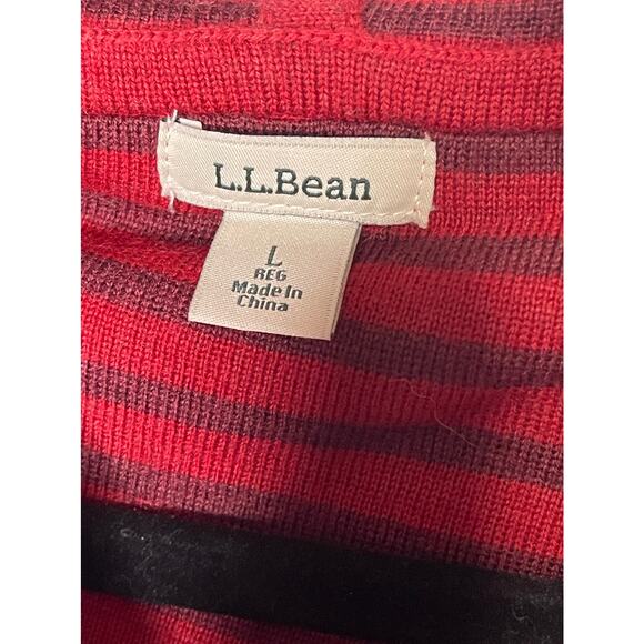 LL Bean Zip Front Hoodie Mens Size Large Long Sleeve Sweater Front Pockets - Picture 6 of 9